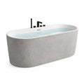 Vasca da bagno freestanding ovale moderna 170 × 80 × 60 cm, grigia e bianca