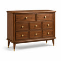 Cassettiera classica in legno marrone e oro con 8 cassetti, 120 × 40 × 90 cm