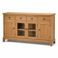 Credenza in legno rovere naturale con 4 ante e 4 cassetti, 180 × 45 × 95 cm