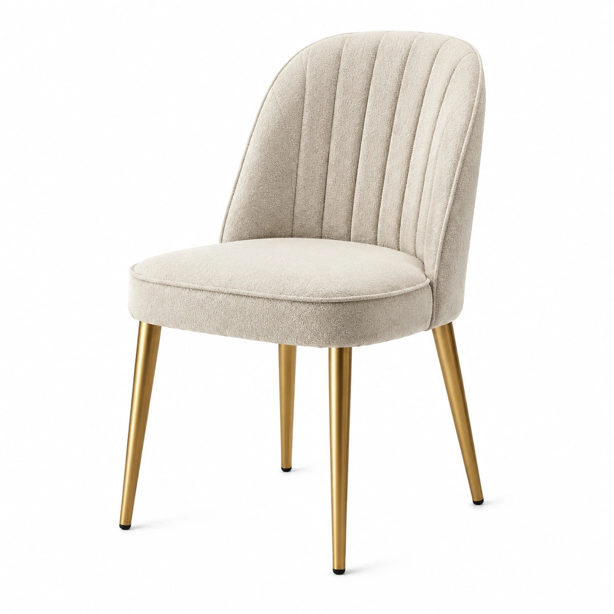 Sedia imbottita beige con gambe dorate, 50 × 57 × 82 cm, design moderno